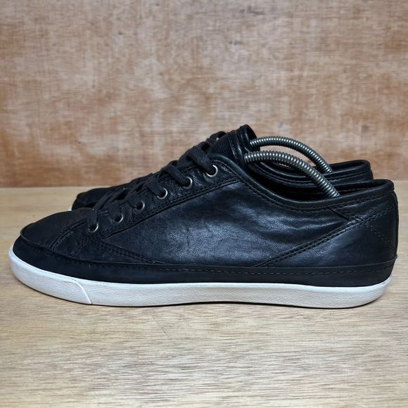 COPY - JOHN VARVATOS Reed 315 Black Leather White Rubber Sole Sneakers Men Size… - Picture 3 of 11